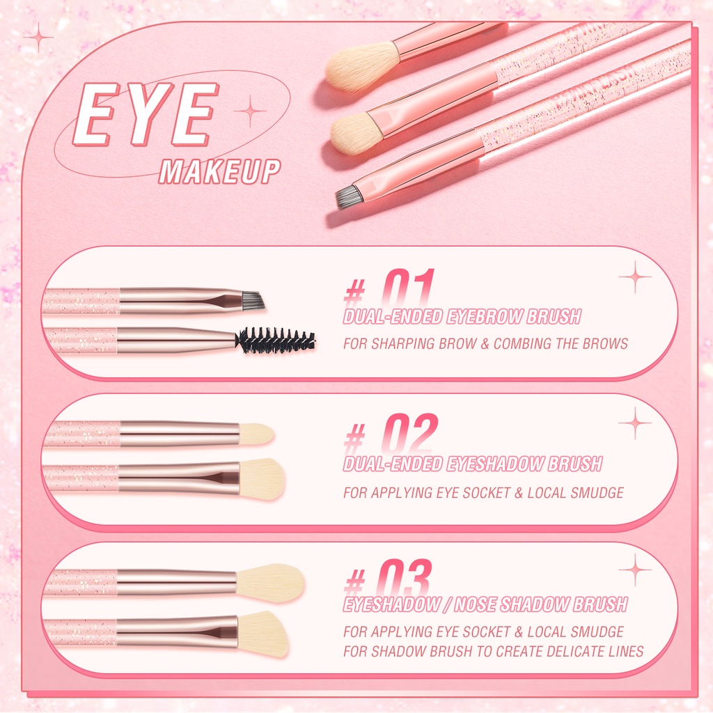 Pinkflash Makeup Brush Series - Eyebrow Brush/Eyeshadow Brush/Blush Brush/Highlight Brush/Contour Brush/Nose Shadow Brush/Powder Brush