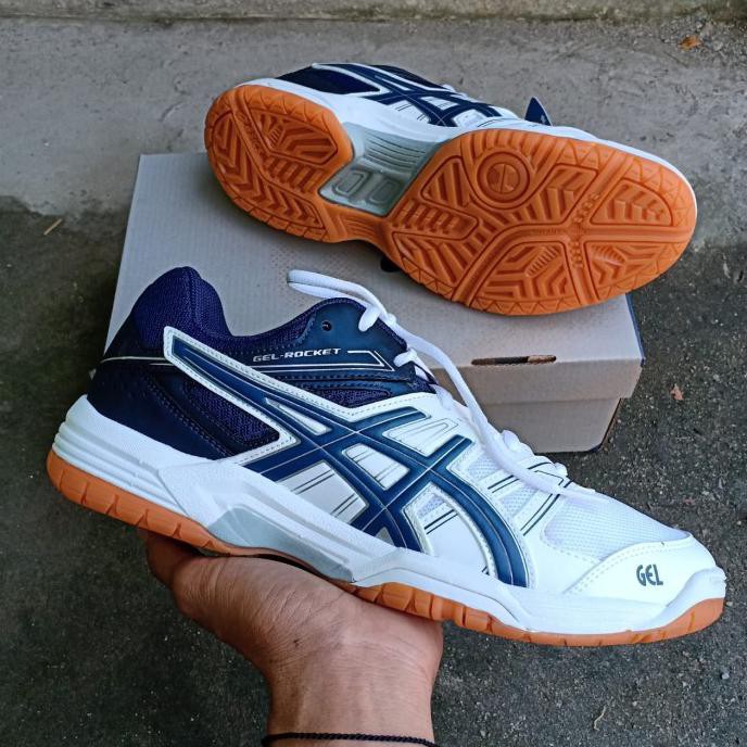 Sepatu Termurah Asics Gel Rocket 7,Nevy White Original - Putih, 42