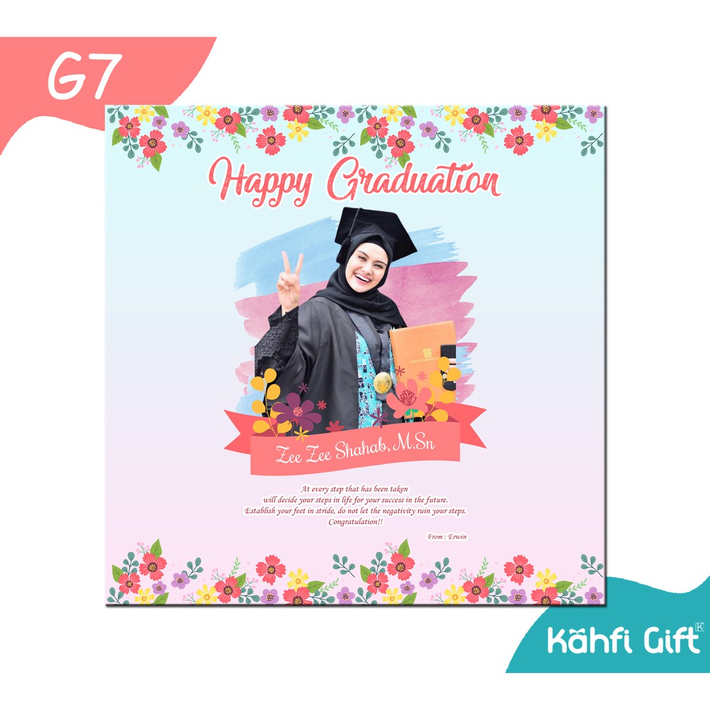 Jual Desain Foto + Cetak Papan Mdf 20x20cm Kado Wisuda, Ulang Tahun 