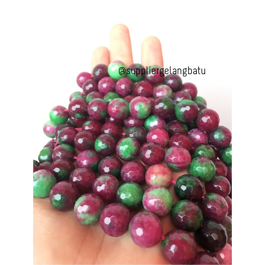 Natural TANZANIA FACETED beads 12mm CUTTING batu ruby premium craft aksesoris pria wanita modeling