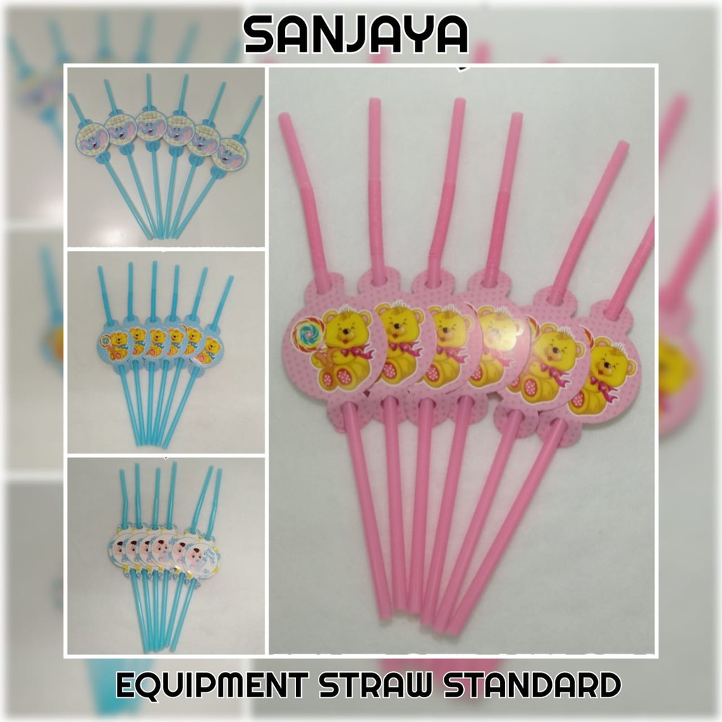 Paper Straw / Sedotan Plastik Ulang Tahun / Sedotan Motif Karakter / Equipment Straw Standard