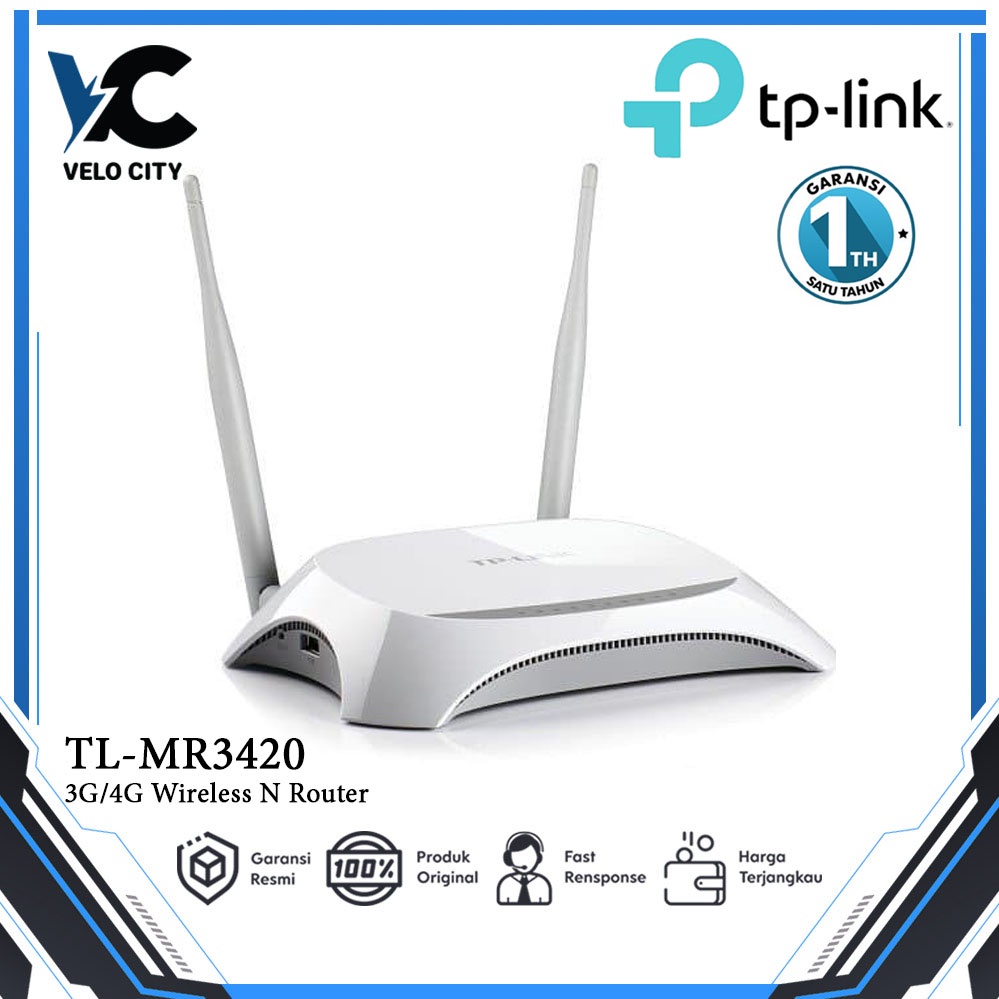 TP-LINK TL-MR3420 300Mbps 3G/4G Wireless N Router - Garansi 1 Tahun