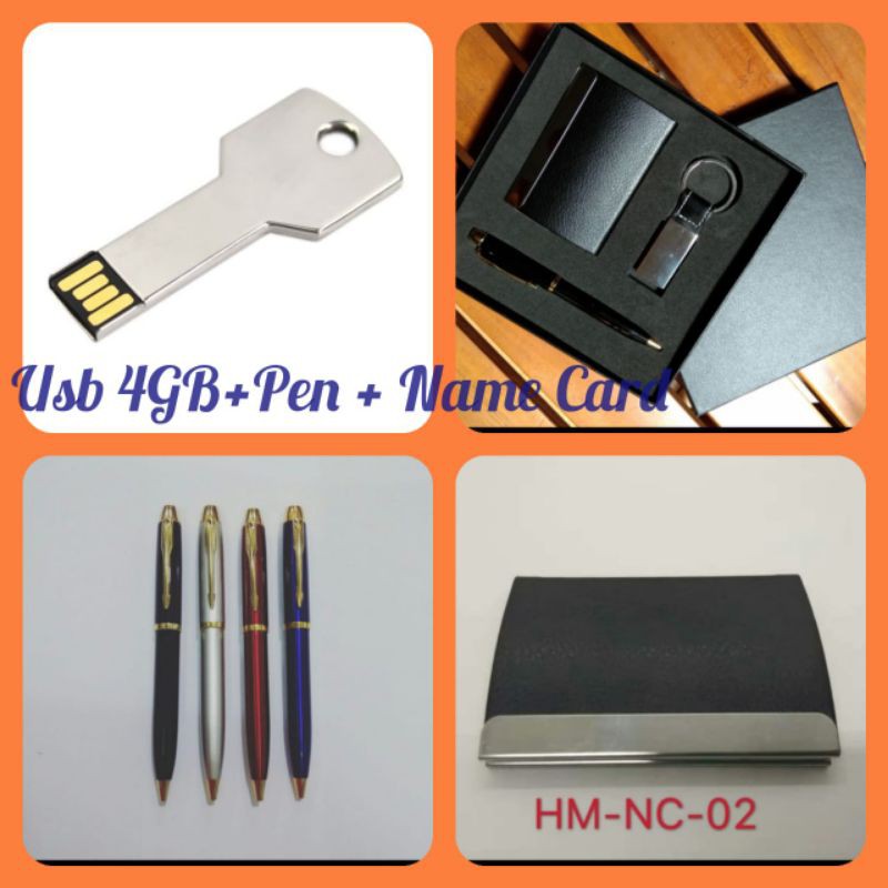 

Paket souvenir pulpen usb tempat kartu nama gift set dan hadiah
