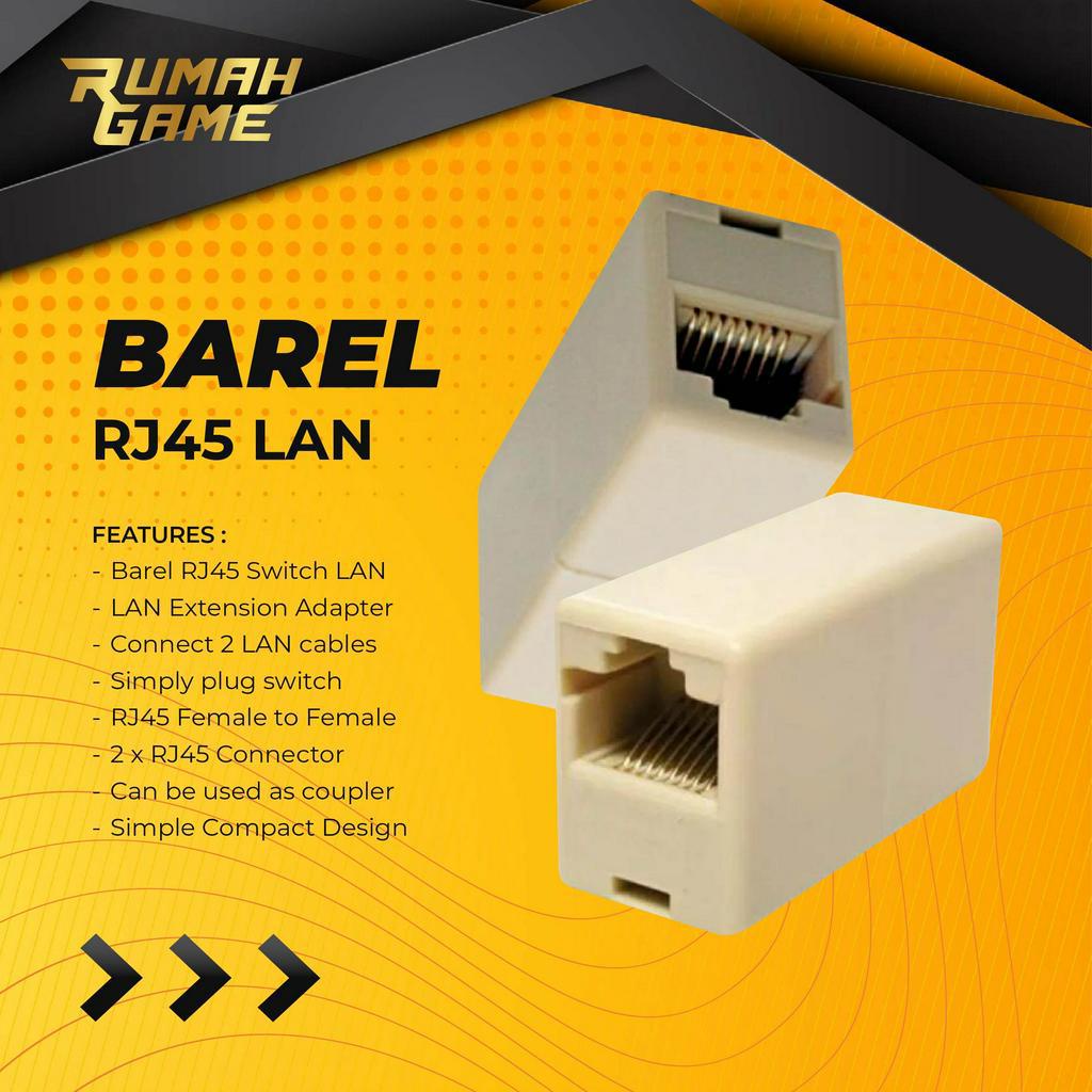 Barel RJ45 Penyambung Kabel Lan - Sambungan Lan - Switch Lan