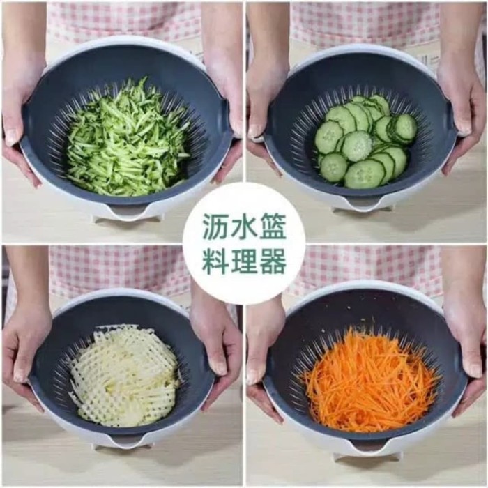 Wet Basket Vegetable Cutter Nicer Dicer Pemotong Buah Sayur All In One