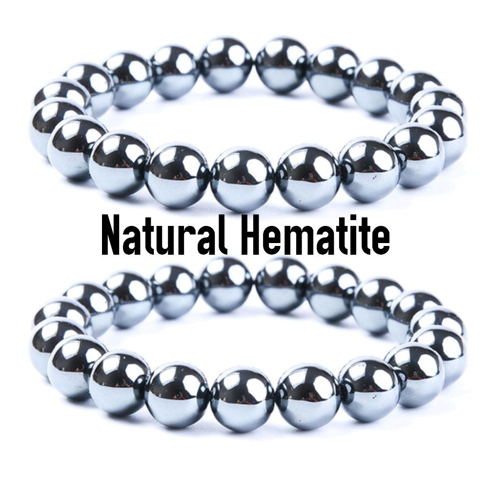 GELANG NATURAL HEMATITE BLUSTIN 10MM