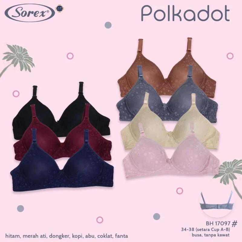 ORIGINAL BRA FASHION MOTIF CANTIK SOREX KAIT 2 BUSA TIPIS TANPA KAWAT 18202 18191 17079 17097 33449 18206 18217