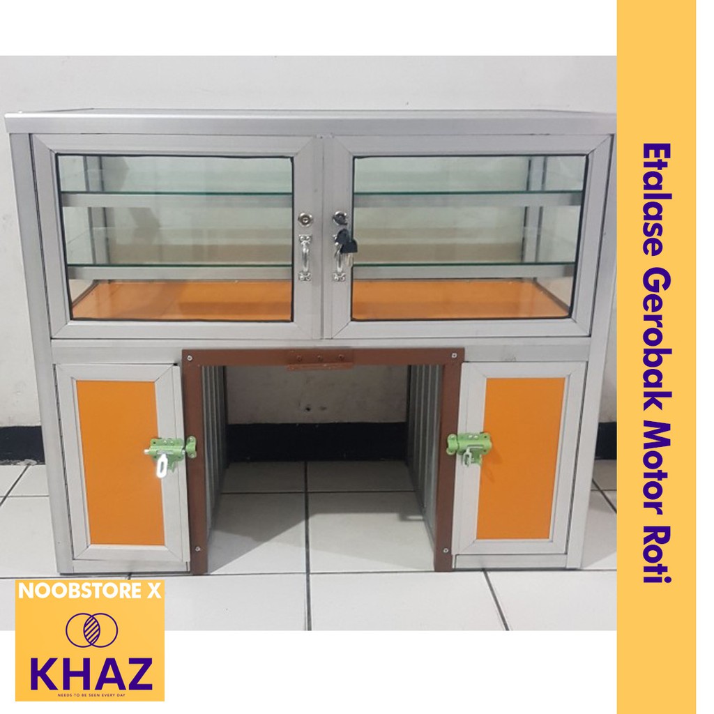 Gerobak Motor Roti / Gerobak Etalase Jualan Roti / Etalase Roti Motor / Etalase Kaca di Motor