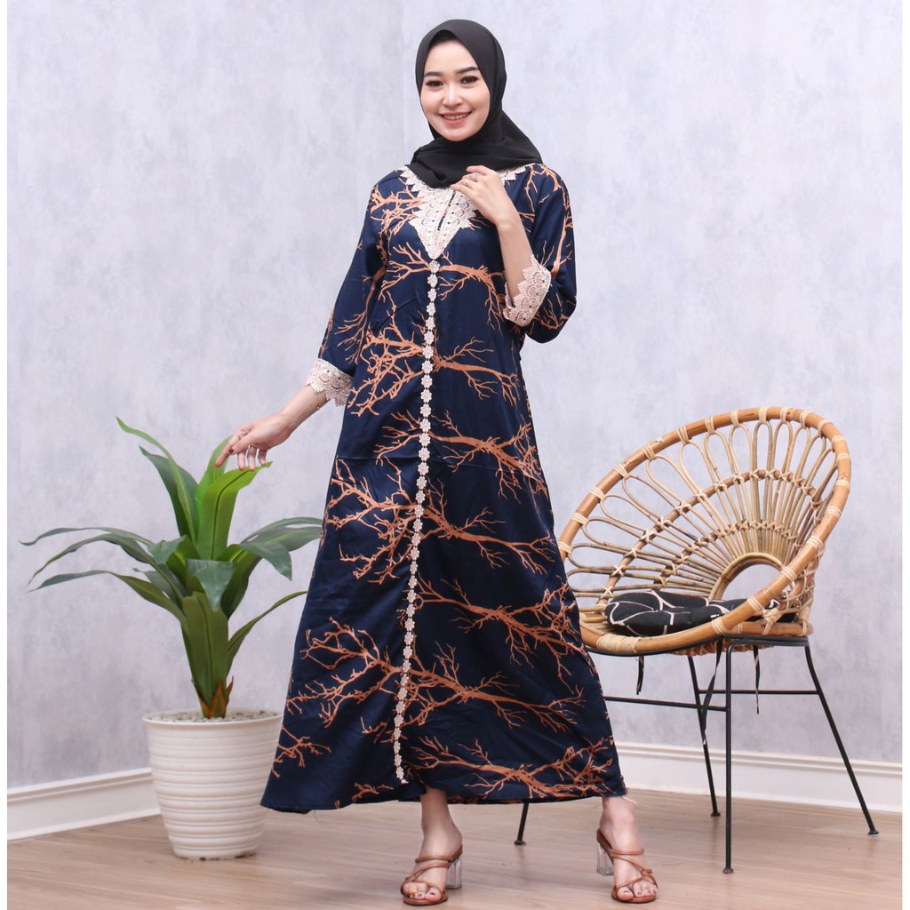 daster lengan panjang model terbaru/ daster gamis lengan panjang/ daster muslimah lengan panjang/ da