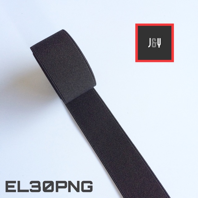 Tali webbing elastis 3.0 cm tebal merk penguin hitam