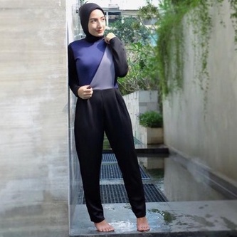 [TANPA HIJAB] Baju Renang Wanita Muslim Dewasa Leroux Scuba Premium Jaimelavie Original | Jumpsuit H