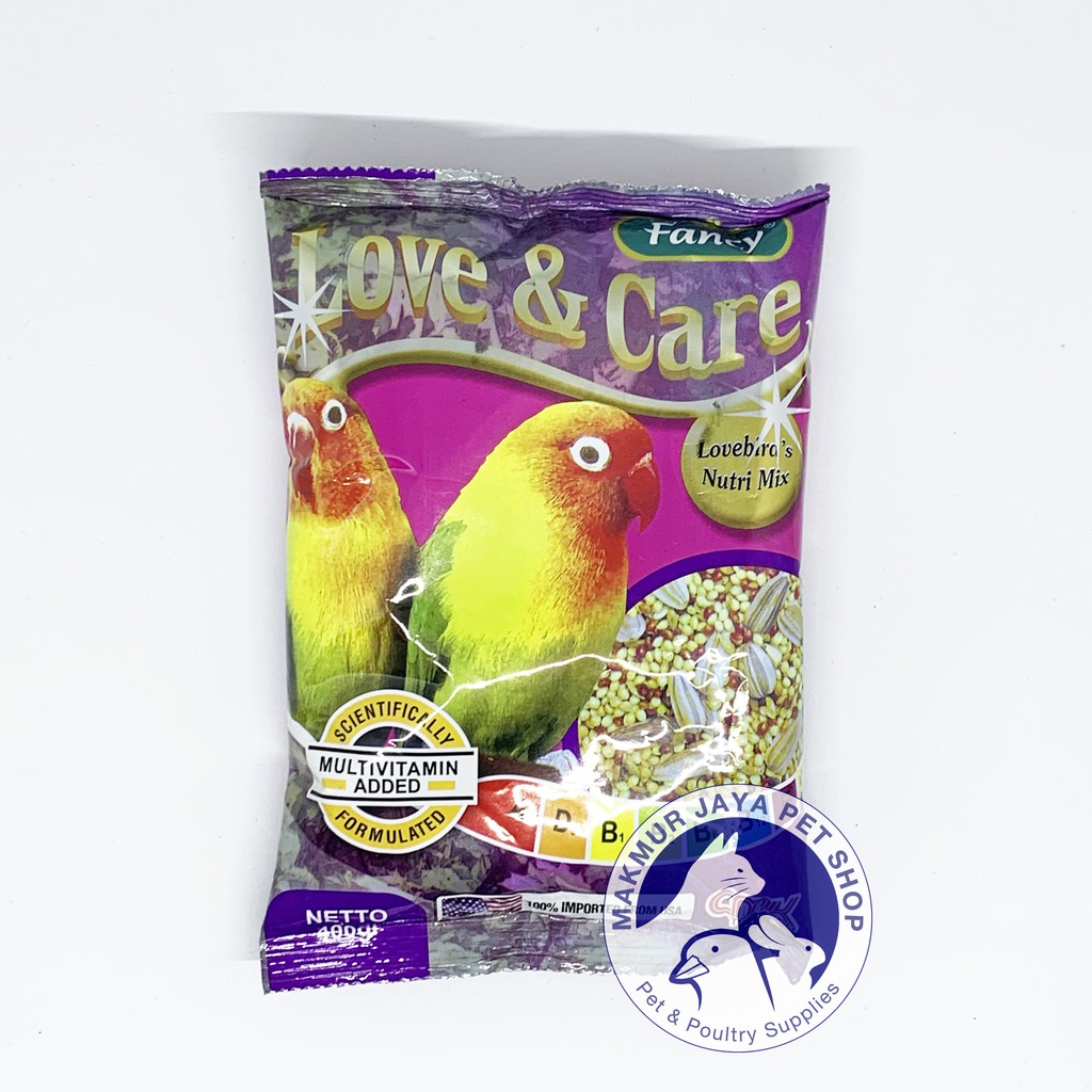 Fancy Love &amp; Care Pakan Burung Lovebird Love Bird 400 gram