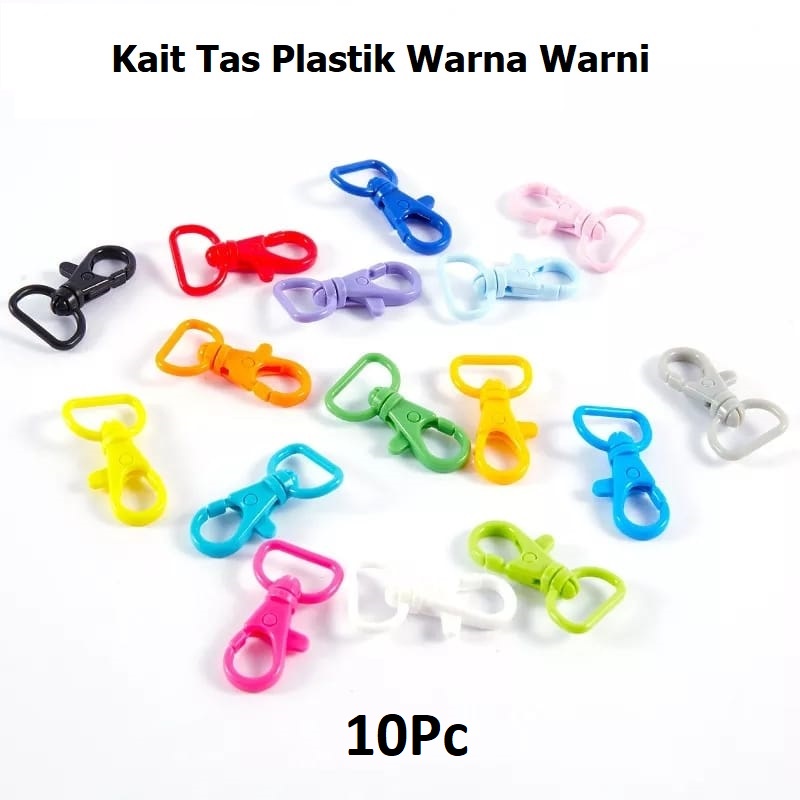 Gantungan Kunci Plastik /Kait Tas Plastik Warna Warni Harga/10pc