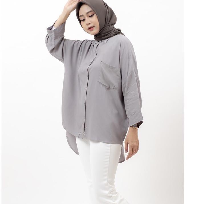 KEMEJA POLOS JUMBO KATUN RAYON UNIQLO // JUMBO XXL
