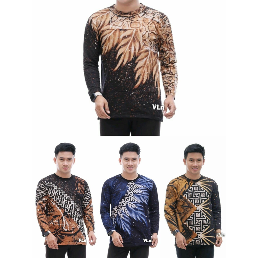 KAOS BATIK CAP CANTING STEMP KAOS POLO KAOS BATIK ABSTRAK KAOS PRIA LENGAN PANJANG