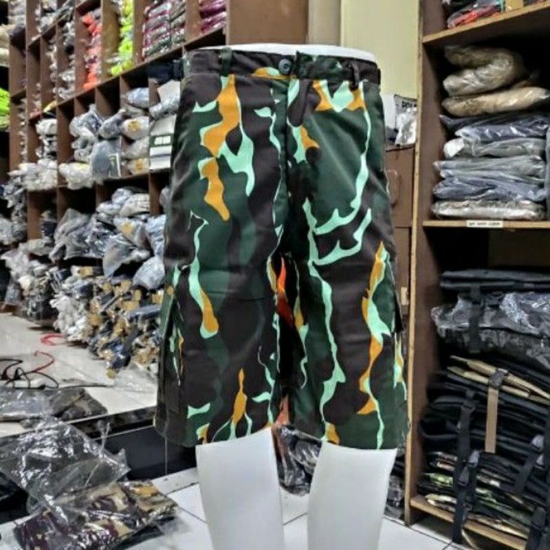 CELANA LORENG BRIMOB PENDEK, celana loreng pelopor pendek