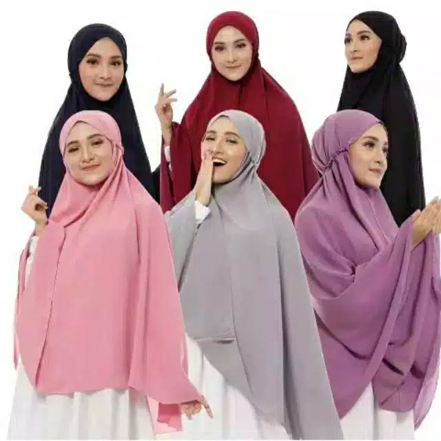 Bergo maryam jumbo moscrepe / khimar/ kerudung syari / jilbab syari / hijab syari / jilbab moscrepe