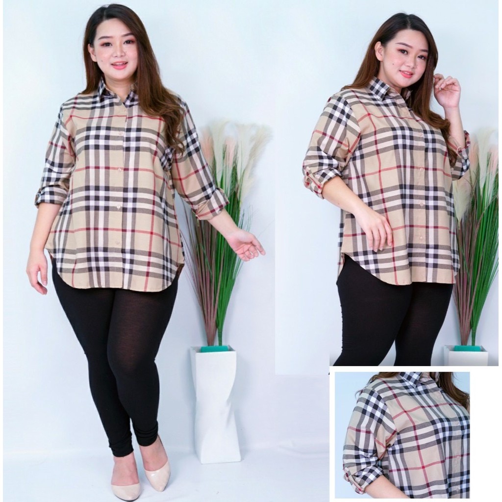 FWG - KEMEJA JUMBO BBR / KEMEJA WANITA / BAJU KEMEJA WANITA BIGSIZE / ATASAN WANITA