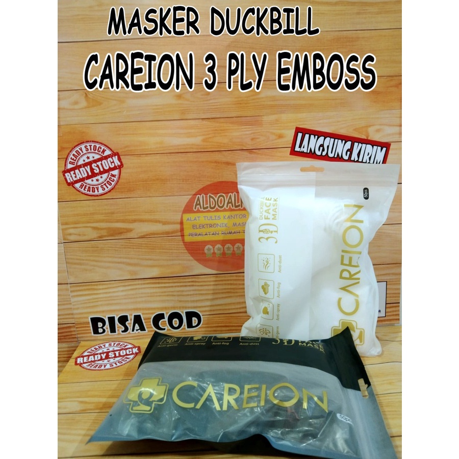 masker ducbill careion embos 3ply dewasa isi 50 pcs