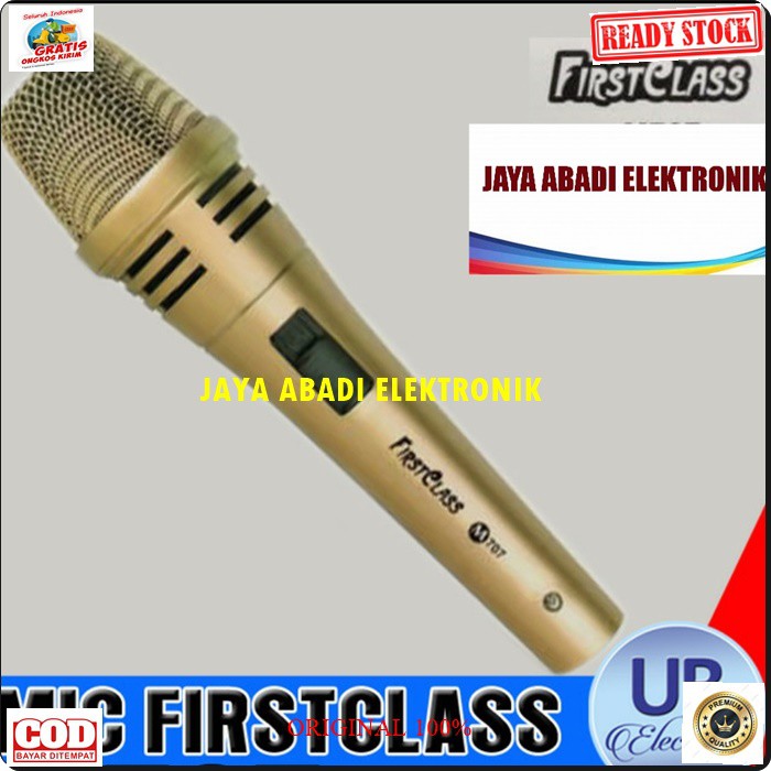 G520 MIK FIRSTCLASS KABEL DYNAMIC BAHAN BESI METAL PROFESIONAL FIRSTCLASS PRO SING CABLE KARAOKE VOKAL AUDIO SOUND MIK PENGERAS SUARA MIKROPHONE WARNA EMAS BISA BUAT SEGALA JENIS AUDIO SOUND TANPA BATERAI TINGGAL COLOK LANGSUNG NYALA LEBIH PRAKTIS