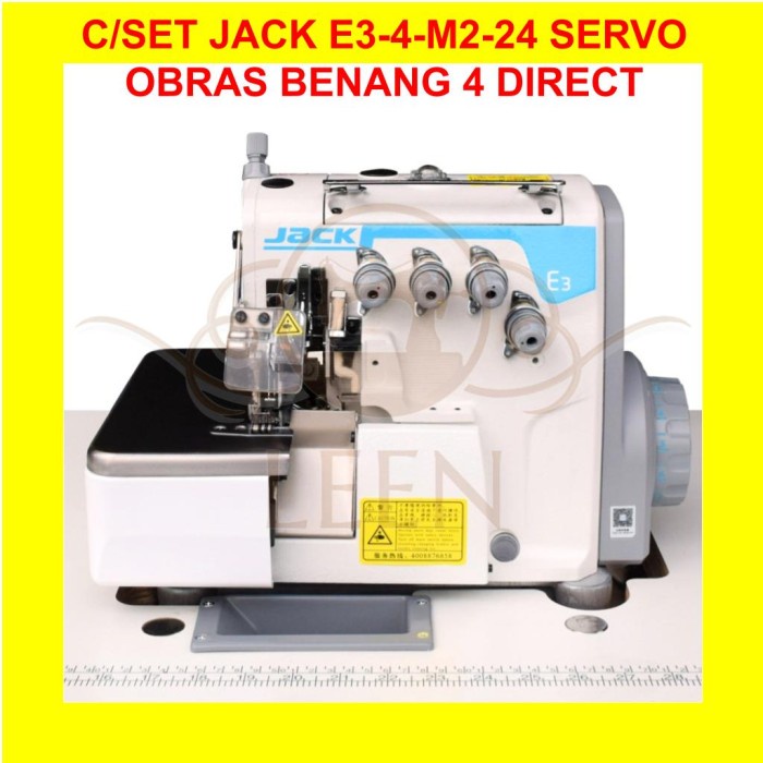 Jack E3-4-M2-24 Direct Servo Mesin Jahit Obras Benang 4 Industri LEEN