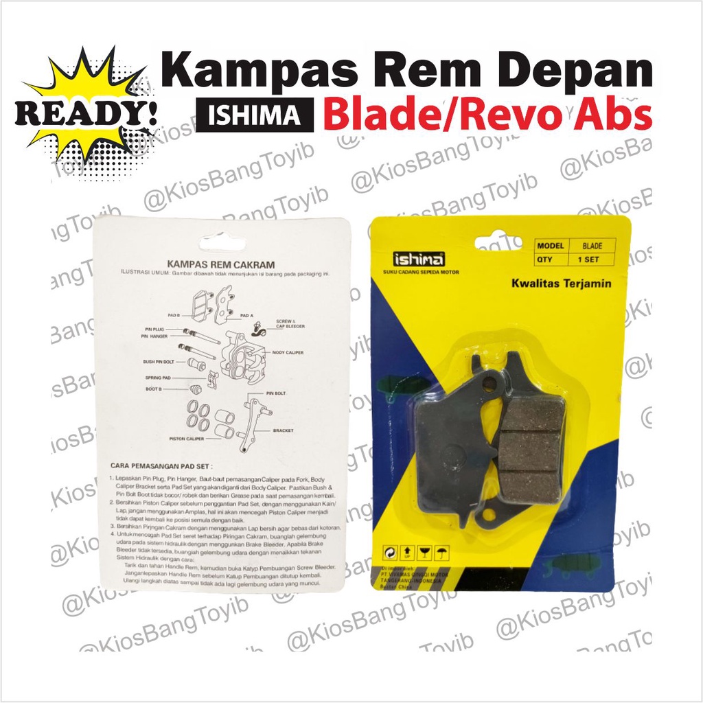 Kampas Rem Depan/Discpad Honda Revo Absolute Blade (ISHIMA)