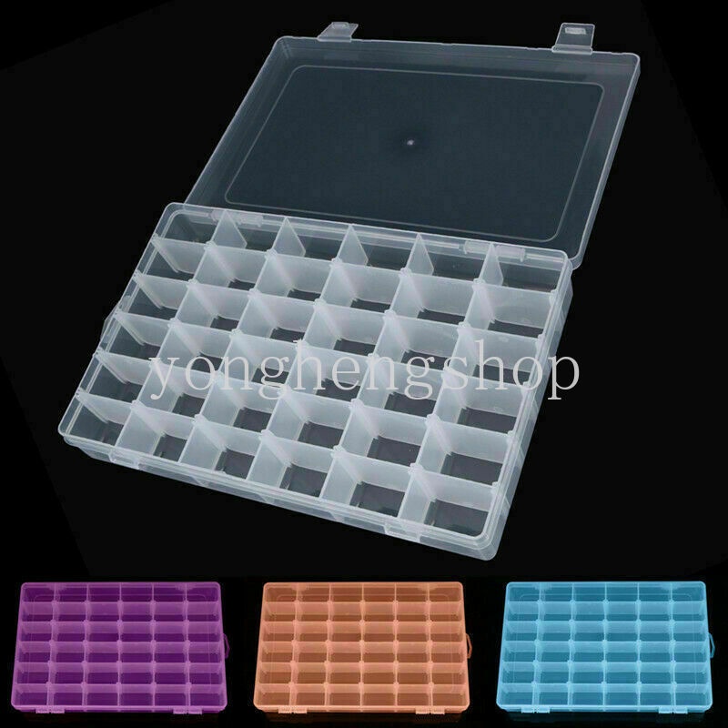 Kotak Penyimpanan Perhiasan Cincin Anting Bahan Plastik 36 Grids Adjustable
