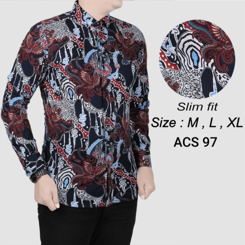 BAJU BATIK PRIA SLIM FIT MODERN ELEGAN KEMEJA BATIK PRIA SLIM FIT KATUN PREMIUM CBL949