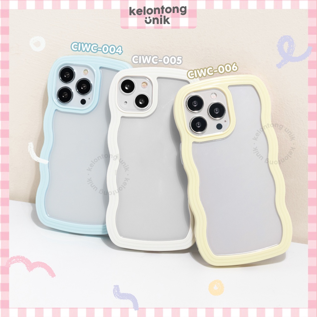 (Seri 2) For iPhone - 2 in 1 Double Protection Pastel Wavy Case/ Curly Edge Case