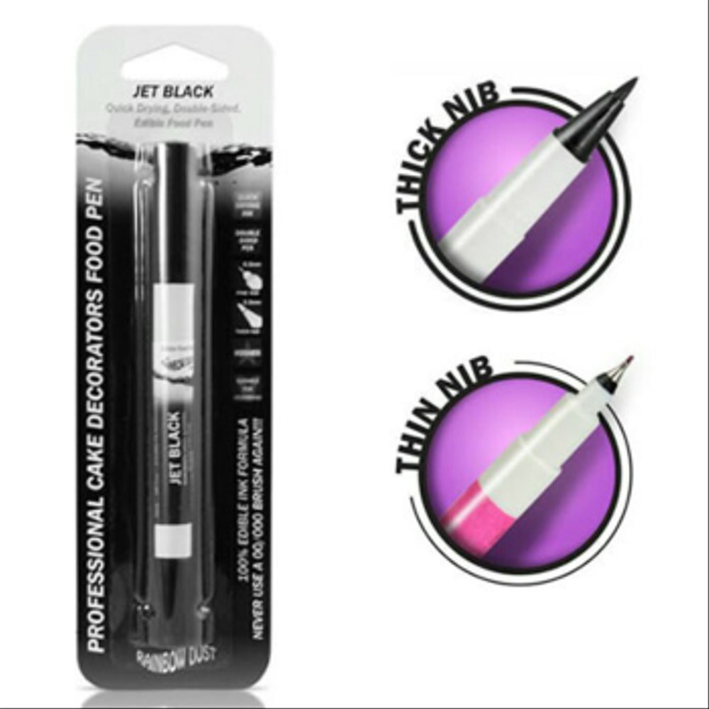 

1pcs edible pen hitam double sided IMPOR Bagus