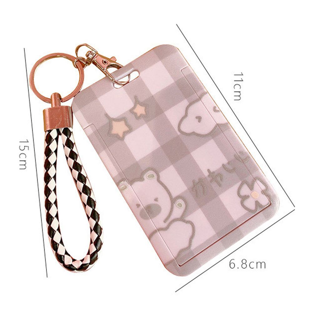 ELEGANT School Supplies Bus Card Case Cartoon Business Card Holder Card ID Holder Card Sleeve Lanyard Office Supplies Women Men Key Holder Badge Cards Cover Bank Card Holder