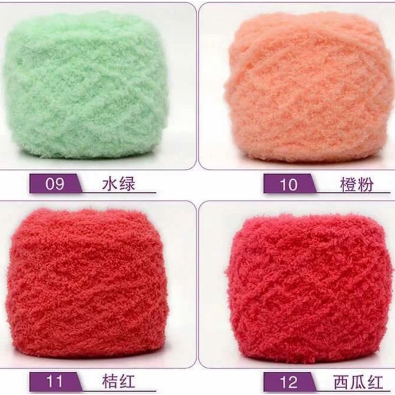 (501-513) TOWEL YARN Benang Rajut Handuk Poppy bonbon Import sembur