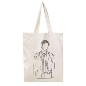 Totebag Canvas BTS ARMY PUTIH Kpop Korean Style Tas Samping Korea