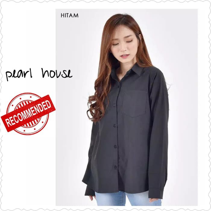 KEMEJA WANITA   KEM Kemeja-Wanita-Casual-Lengan-Panjang-Model-Longgar-Bahan-Sifon-Motif-Kotak- U8G2