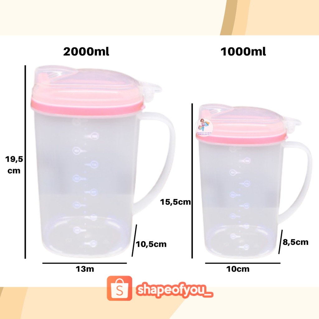 Tempat Wadah Minyak Goreng Plastik 2 Liter / 1 Liter Cooking Oil Pot