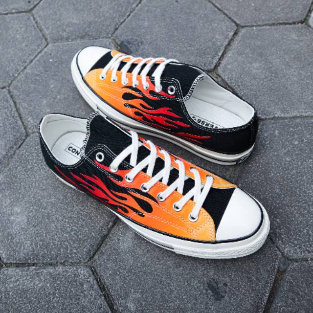 Converse Ct 70s Low/Ox Flame Archive Print Black Enamel Red Egret Original