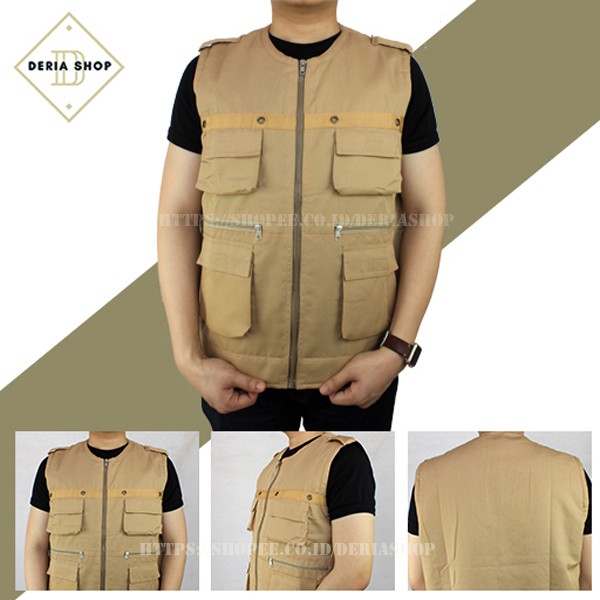 Rompi Pria Safety Casual Bahan Drill Polos Anti Angin Dewasa Anak Jaket Motor Tactical Outdoor Cowok