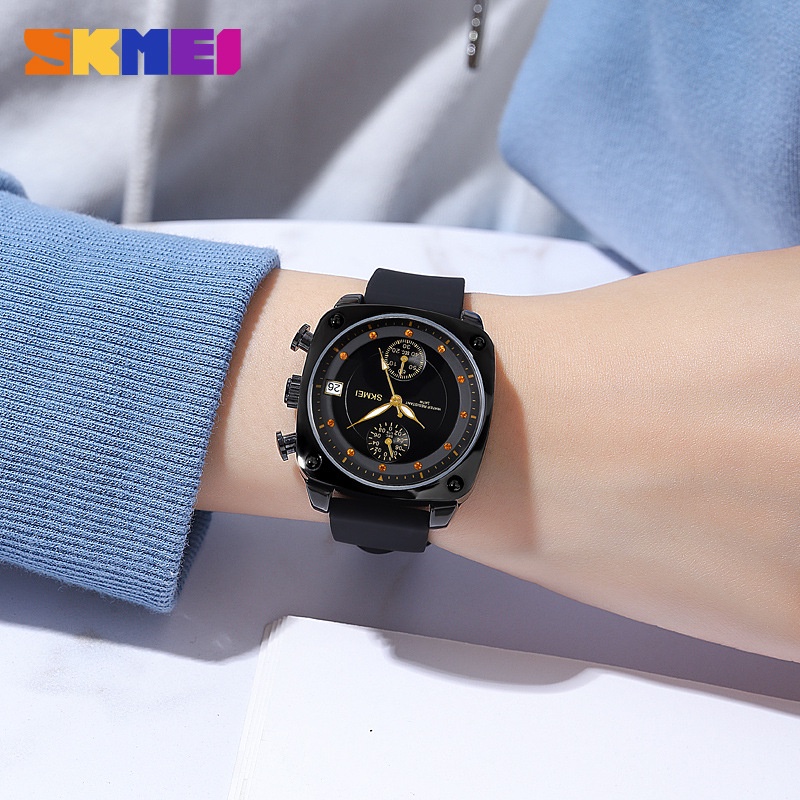 SKMEI 1903 Jam Tangan Pria Wanita Analog Chronograph Tali Silicone WATCHKITE WKOS