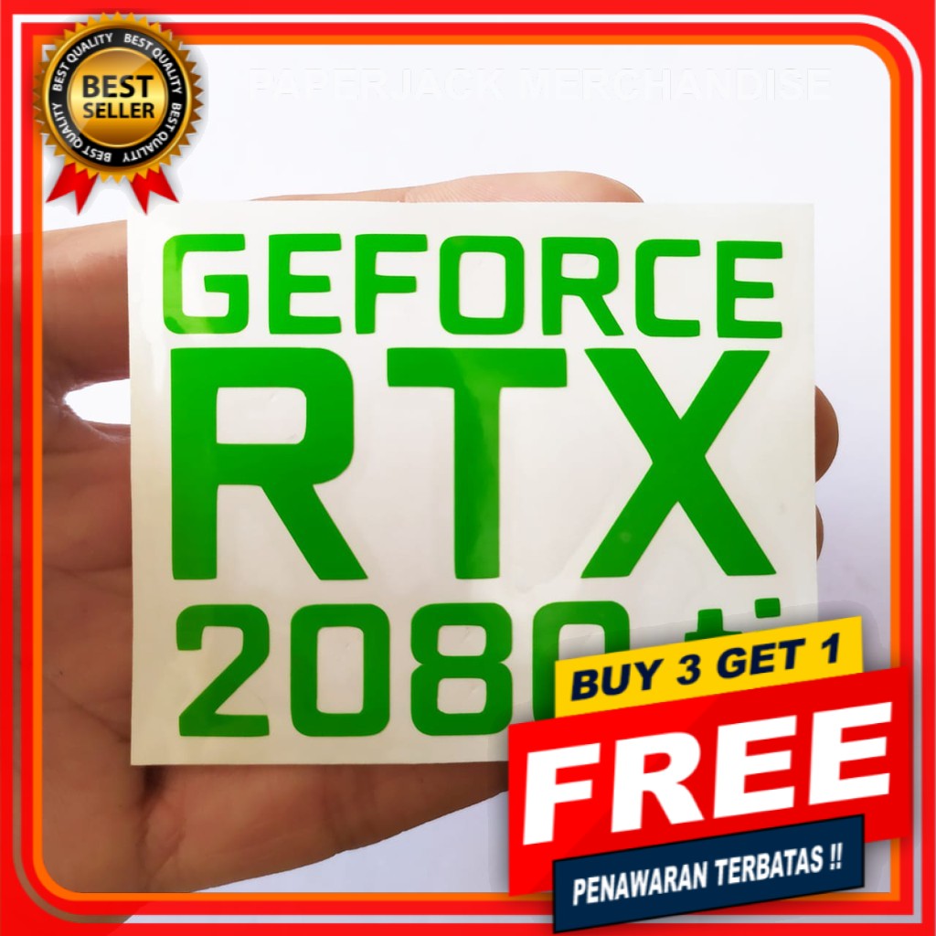 NVIDIA GEFORCE RTX 2080 TI CUTTING STIKER AKSESORIES CASING PC GAMING STICKER KUALITAS IMPORT