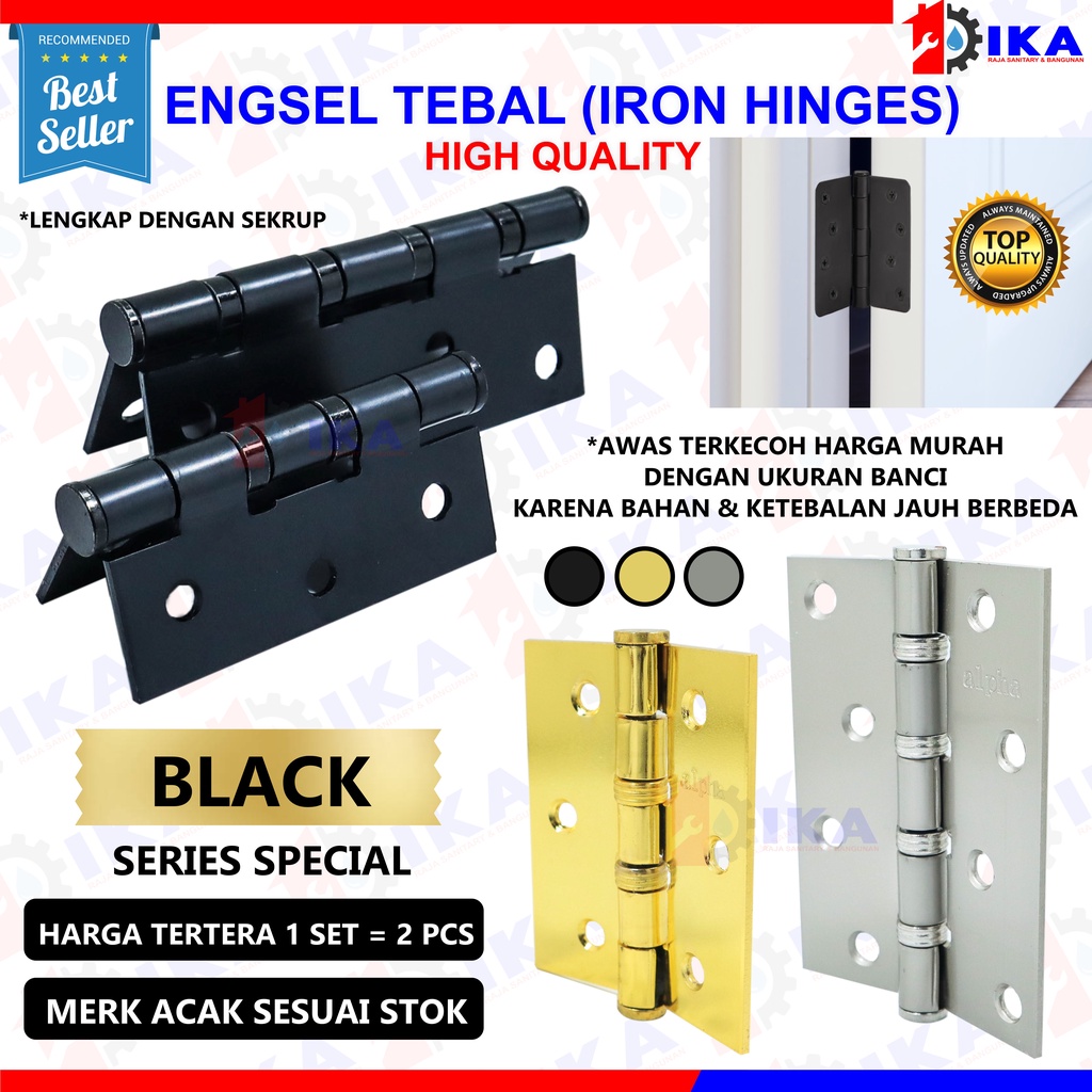 Engsel Pintu Stainless Tebal 3&quot; - High Quality (antikarat dan korosi) / Door Hinges Black Doff  Silver Gold