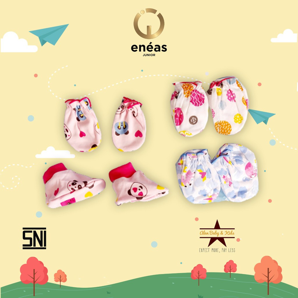 Eneas Junior Sarung Tangan Kaki Rip Per 6 Pasang Motif Cewe