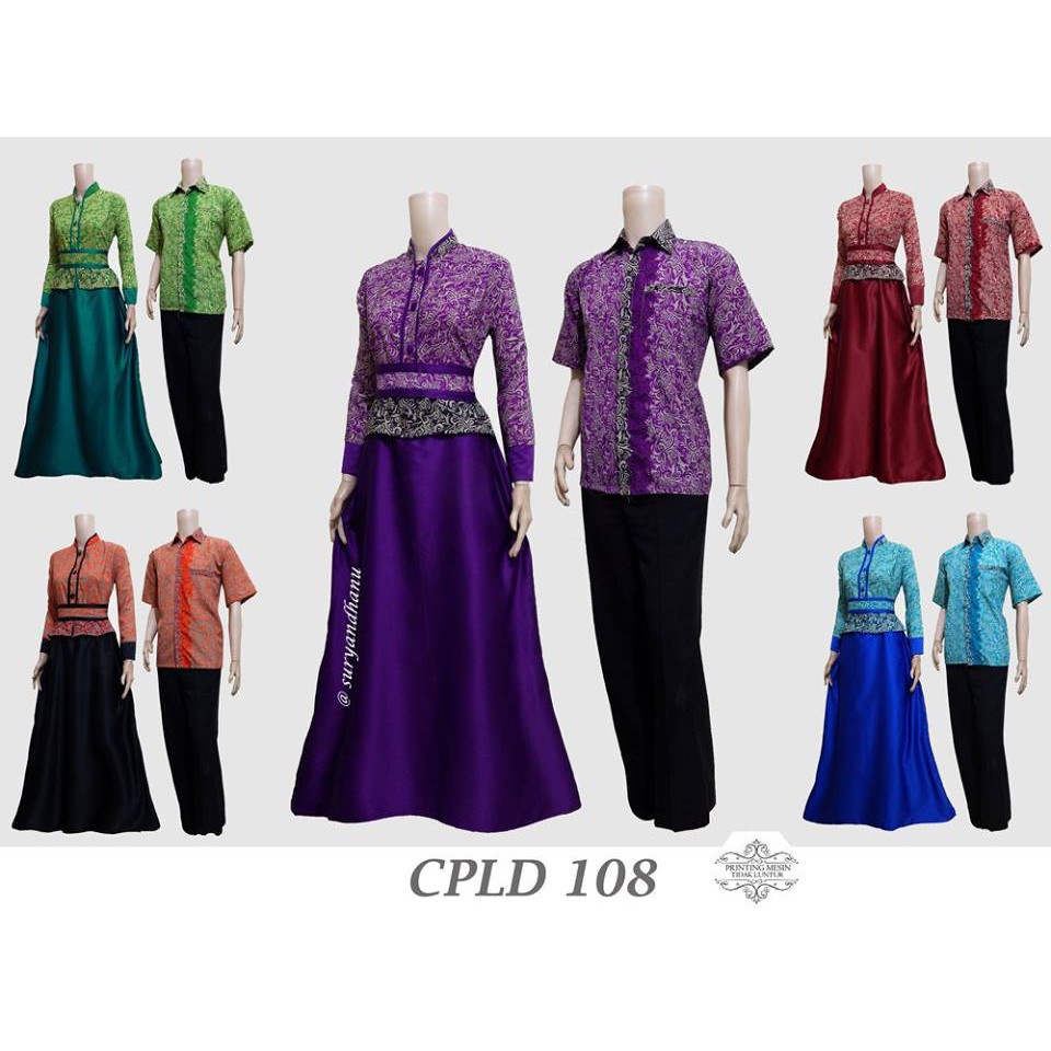 CPLD 108 SARIMBIT GAMIS semi sutra Maxi dress batik keluarga pesta couple long dress sale diskon