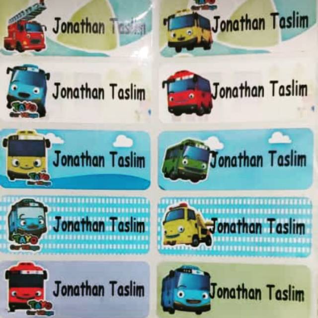 

Stiker Label Nama Waterproof Tayo