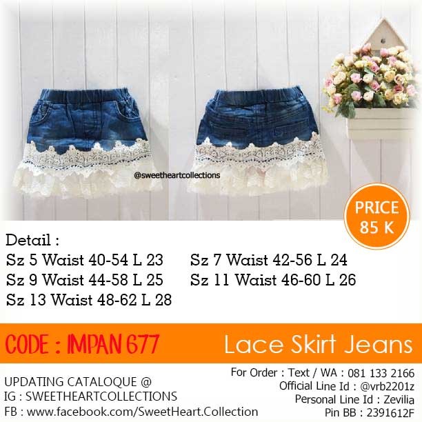 Rok Jeans Anak - Lace Skirt Jeans