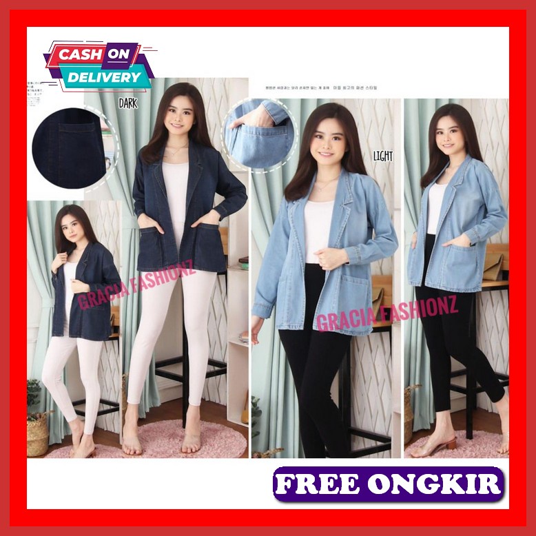 [Bisa Cod] Foa Jacket Premium Kualitas Import Jaket Jeans Kekinian Cro Caca Plain Jacket /87143 Blaz