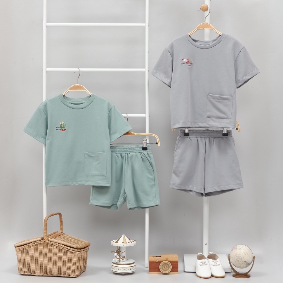 Mooi Oversized Pocket Tee Set / Setelan anak