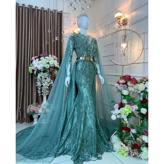 GAUN PENGANTIN/KEBAYA WEDING FUL PAYET /GAUN MODRE  SLIM BEREKOR /KEBAYA WEDDING/