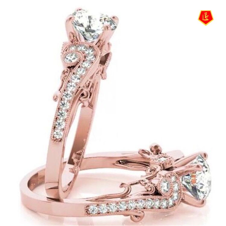 [Ready Stock]Fashion Elegant Micro Inlaid with Diamond Ring