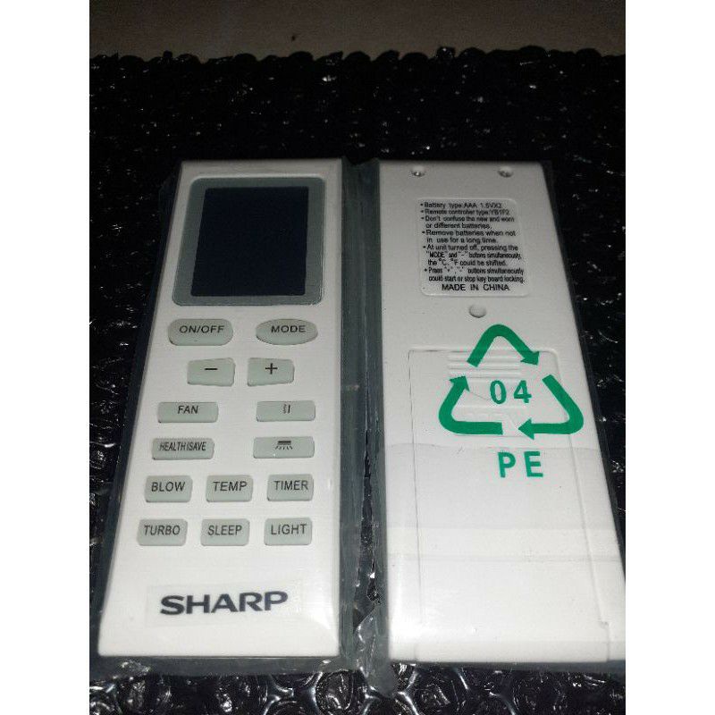 REMOTE AC SPLIT SHARP AH-A5UCY 9UCY 12UCY 18UCY 24UCY SETANDART
