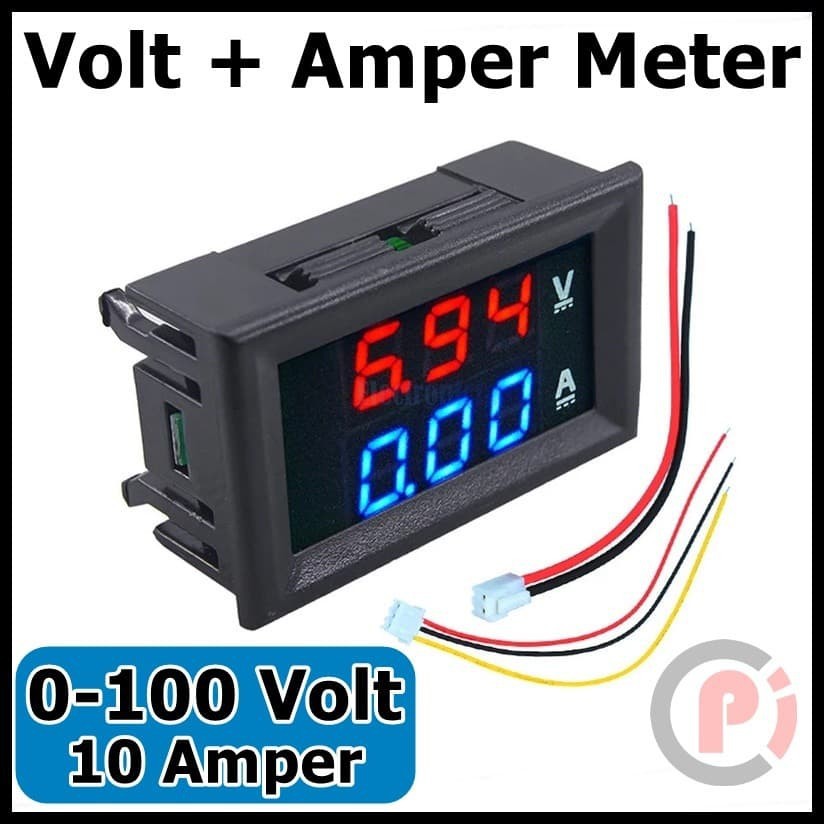 Dual Volt Amp Meter Digital Ampere Meter Voltmeter 10A 0-100V Ammeter